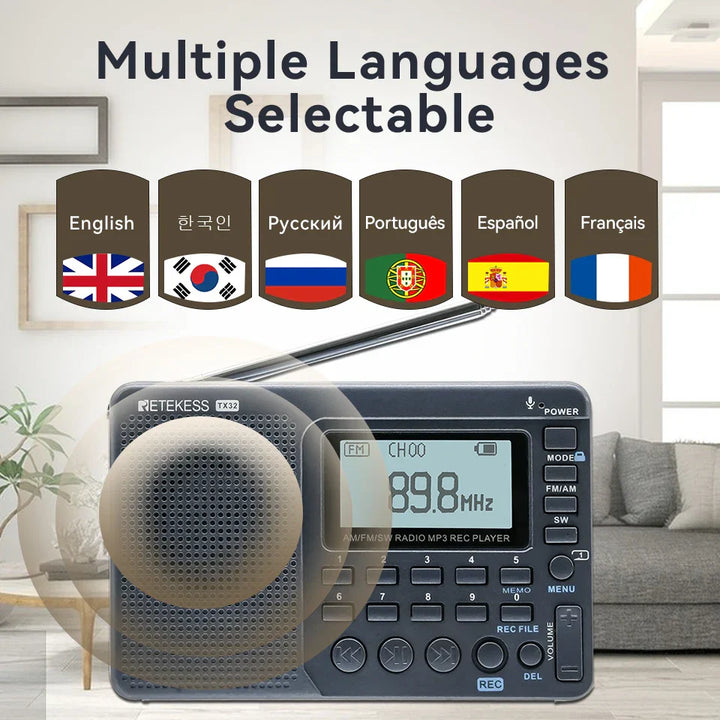 EchoWave - Draagbare Retro Radio met Krachtig Geluid Bowlift