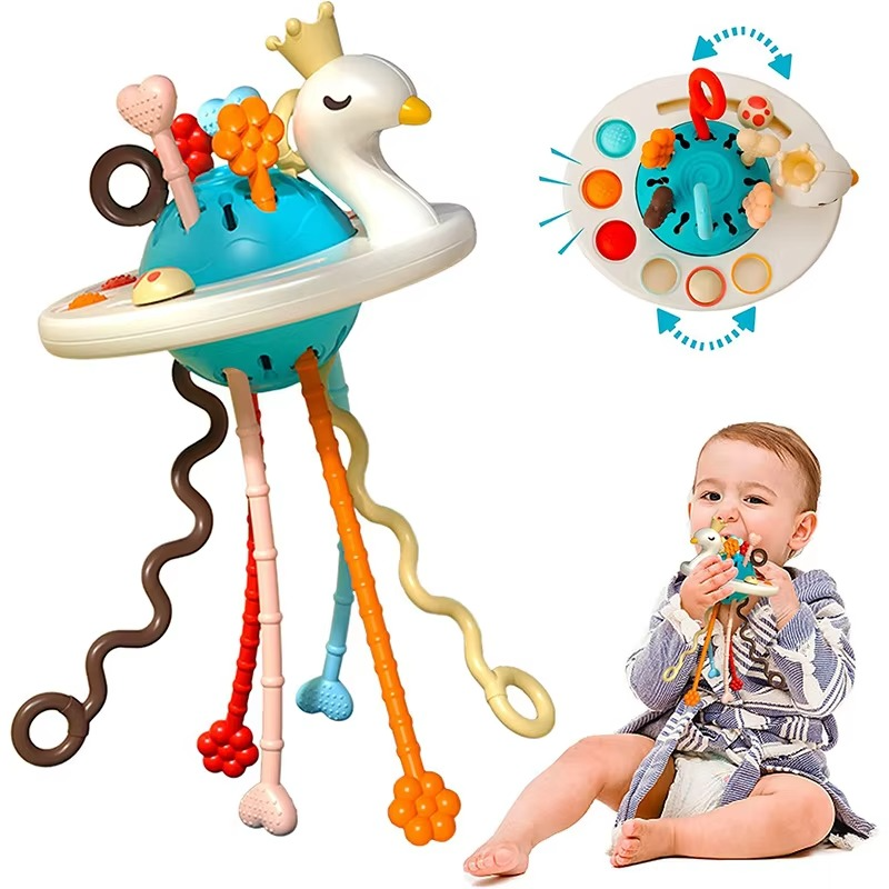 BowLift | Montessori Pull String Sensory Toy for Baby Development and Teething