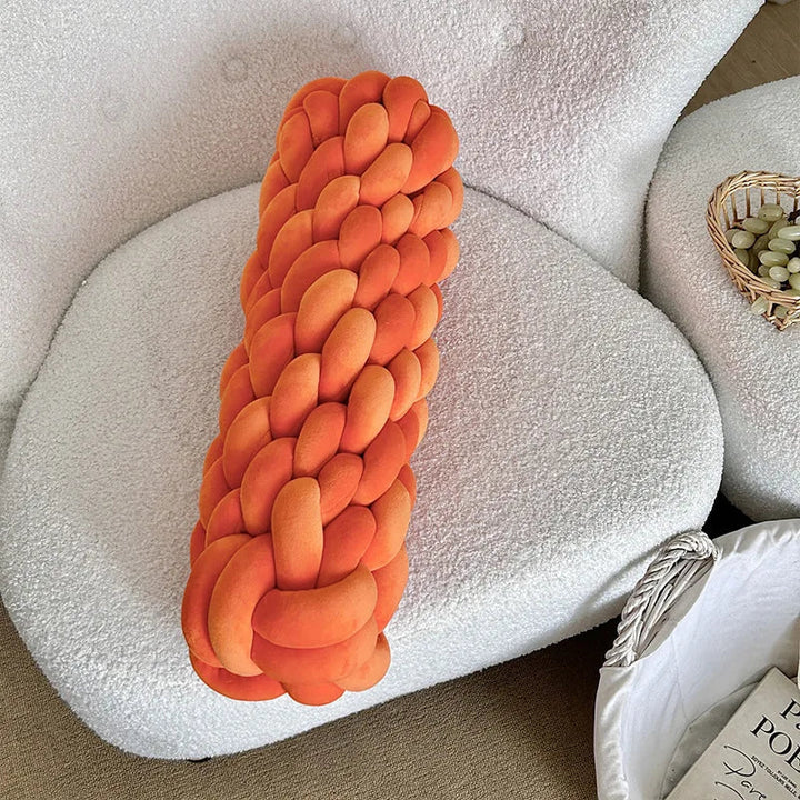 Braided Twist Pillow – Long Decorative Cushion for Sofa & Bed | Bowlift