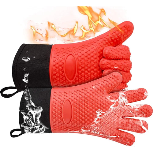 BowLift | Griptermo Silicone Grill Gloves | Heat Resistant up to 260 °C | Non-Slip & Waterproof | With Cotton Lining
