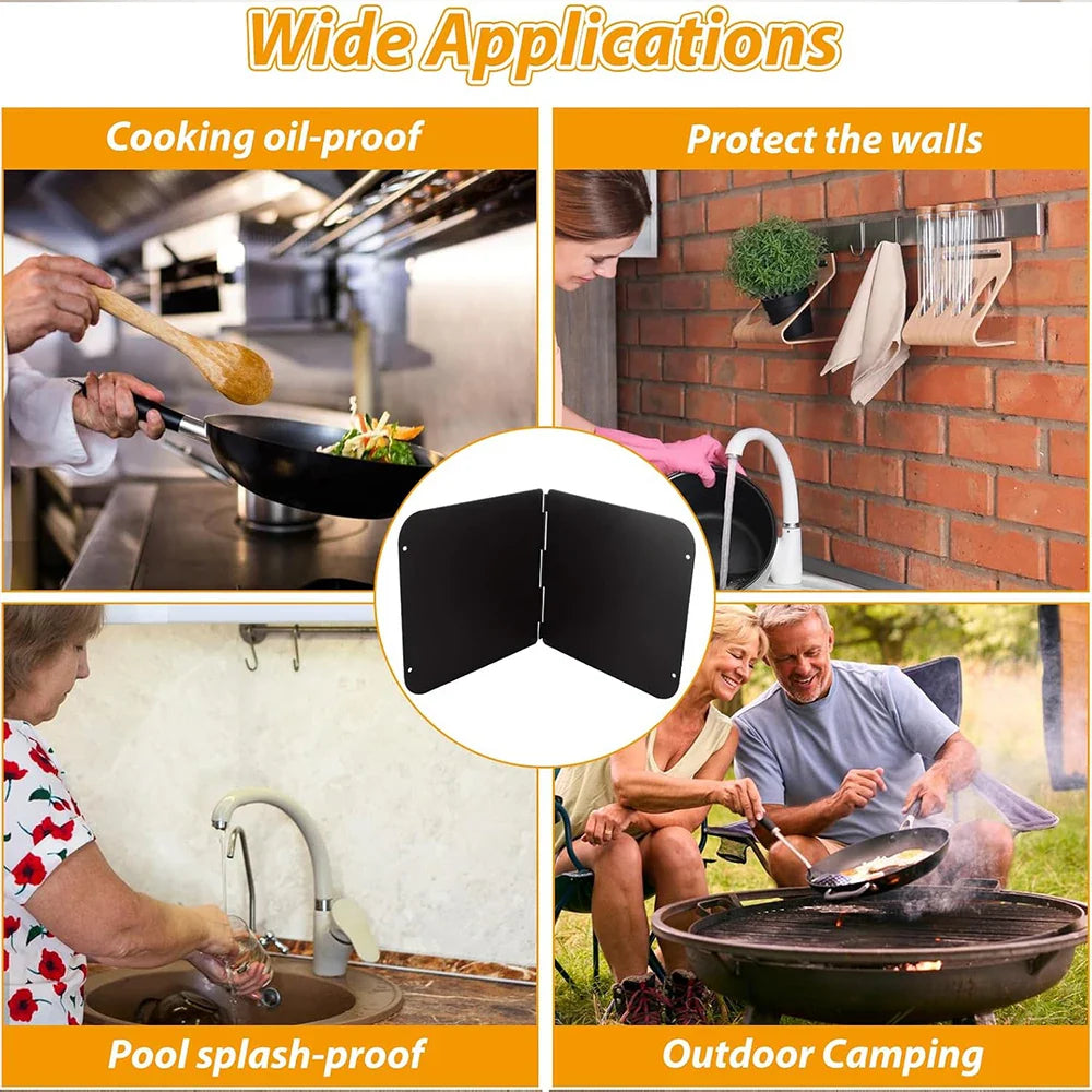 BowLift | Foldable Stainless Steel Grease Splash Guard 2-Sided Oil Protector – CookShield