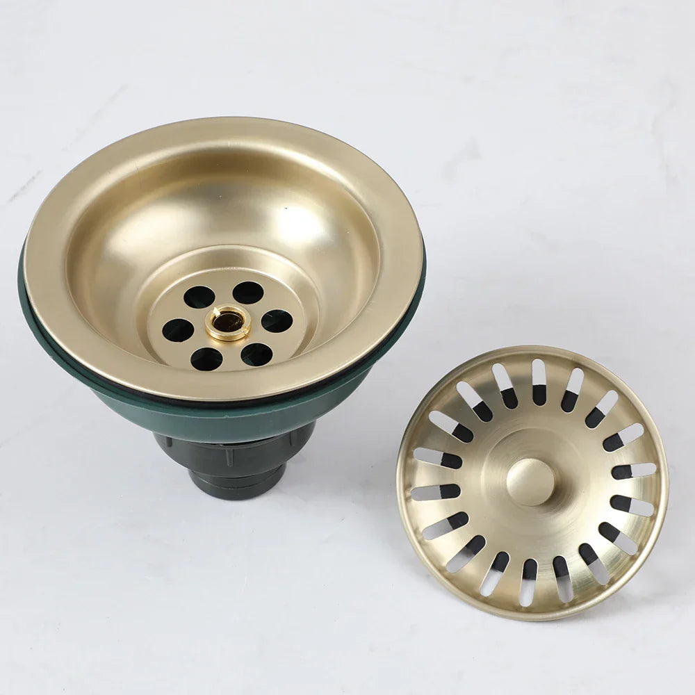 AquaGuard Stainless Steel Sink Strainer with Odor Filter – Pop-Up Stopper & Anti-Blocking Basket Bowlift