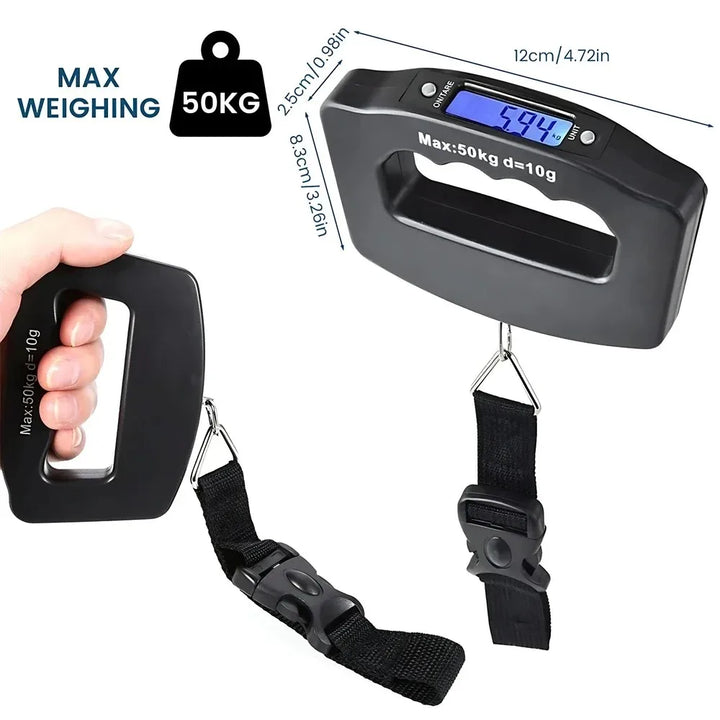 BowLift | WeighLite Digital Luggage Scale | LCD Display with Backlight | Up to 50 kg | Portable & Precise | For Travel & Baggage
