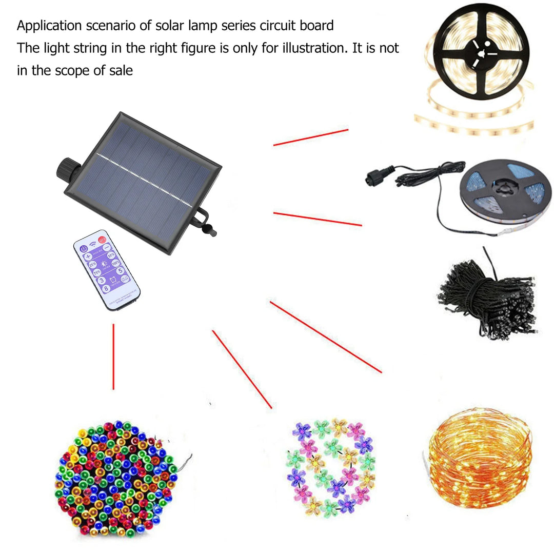BowLift | SolviaLux Solar Control Box for Fairy Lights | With Remote Control & 8 Modes | Dimmable & Waterproof IP65