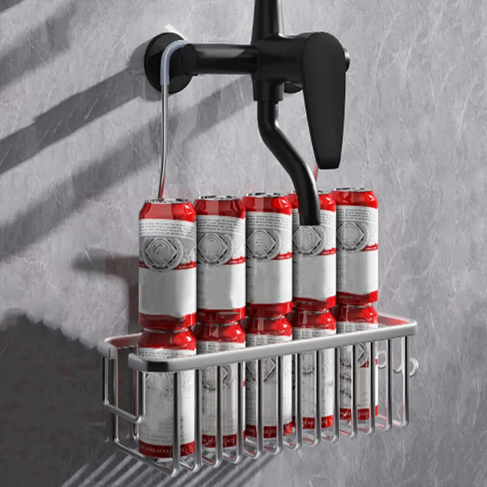 BowLift | DuschGlanz AeroRack Hanging Shower Basket made of Aluminium | Rustproof Shower Shelf with Hooks | Large Capacity for Shampoo & Bath Accessories