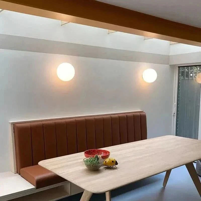 BowLift | Modern White Milk Glass Circular Wall Light