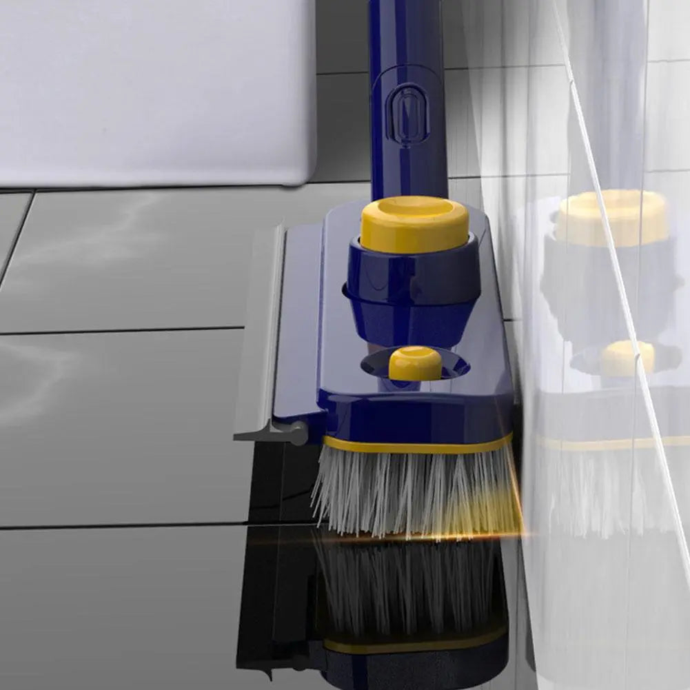 2in1 V-Shaped Long Handle Floor Scrub Edge Cleaner Brush | Bowlift