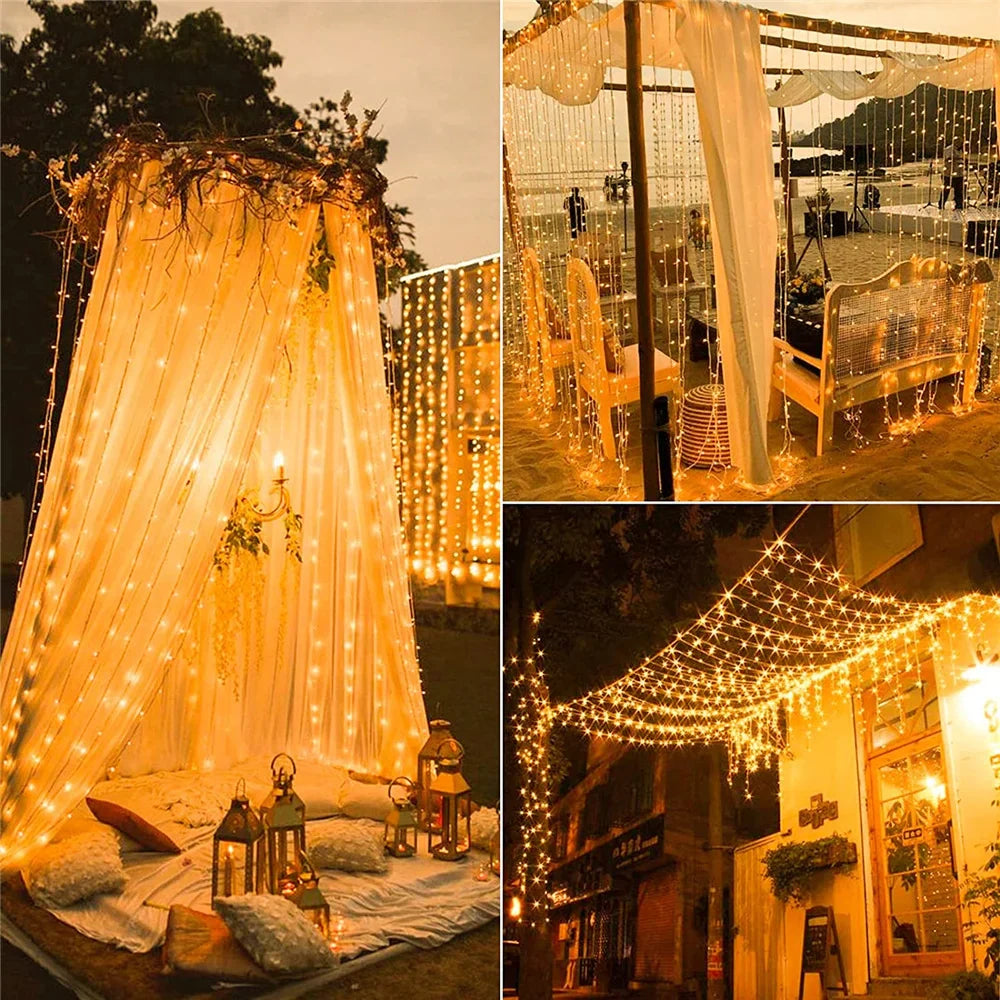 BowLift | LumiGlow Solar Curtain Lights | Waterproof LED String for Outdoor Decor
