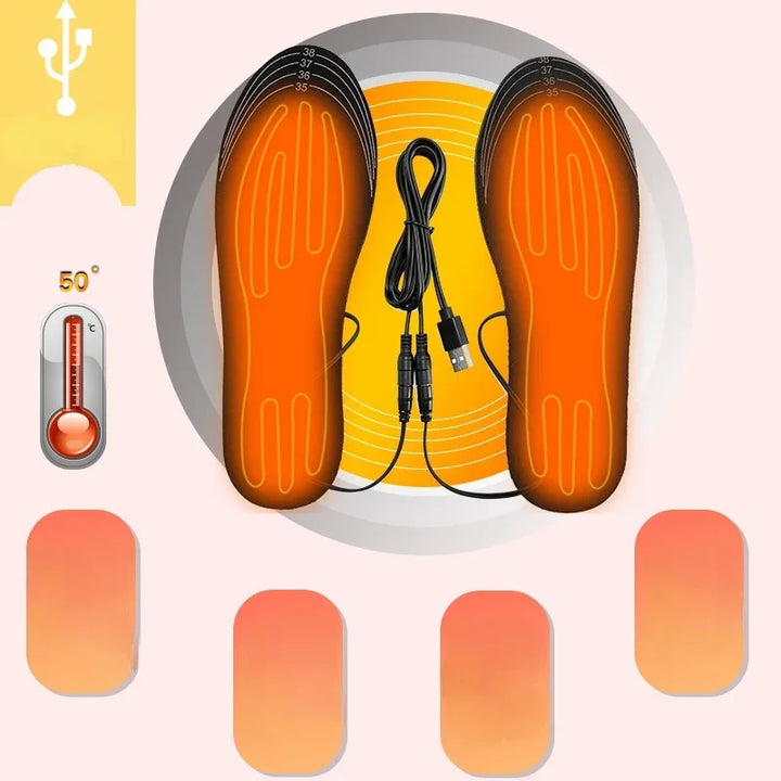 BowLift | ThermaStep USB Heated Insoles | Customizable Size 35–46 | Rechargeable & Washable | Carbon Fiber Heating Technology | Foot Warmer for Winter & Outdoor