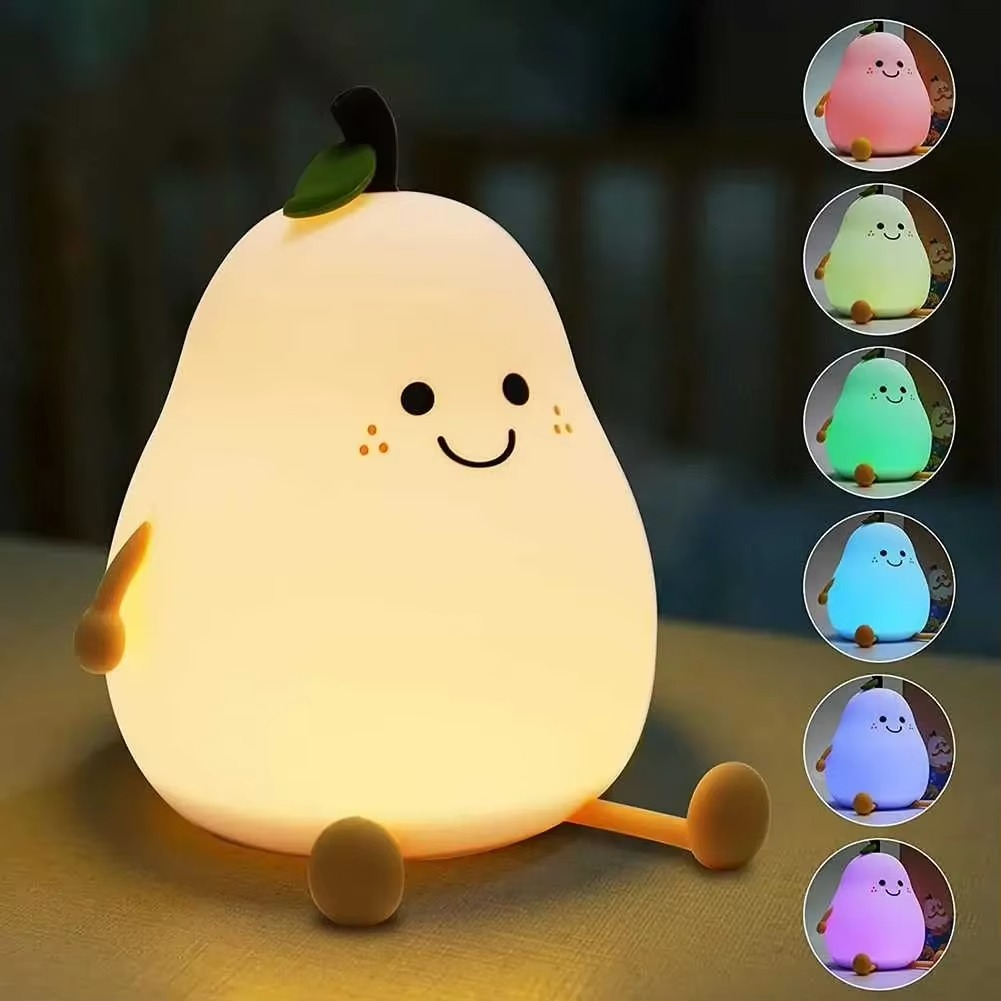 BowLift | Super Soft Touch-Controlled Multicolor Silicone Pear Night Light