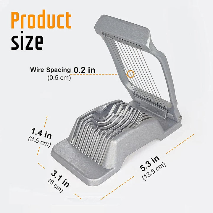 BowLift | Egg Slicer SchnittMeister | Stainless Steel Cutting Wires | For Egg, Cheese & Mushrooms | Robust Aluminum Housing