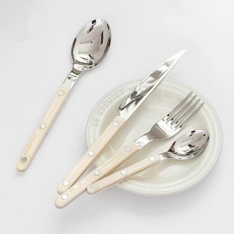 BowLift | 24-Piece Cutlery Set – Engraved Stainless Steel Flatware for 6 People