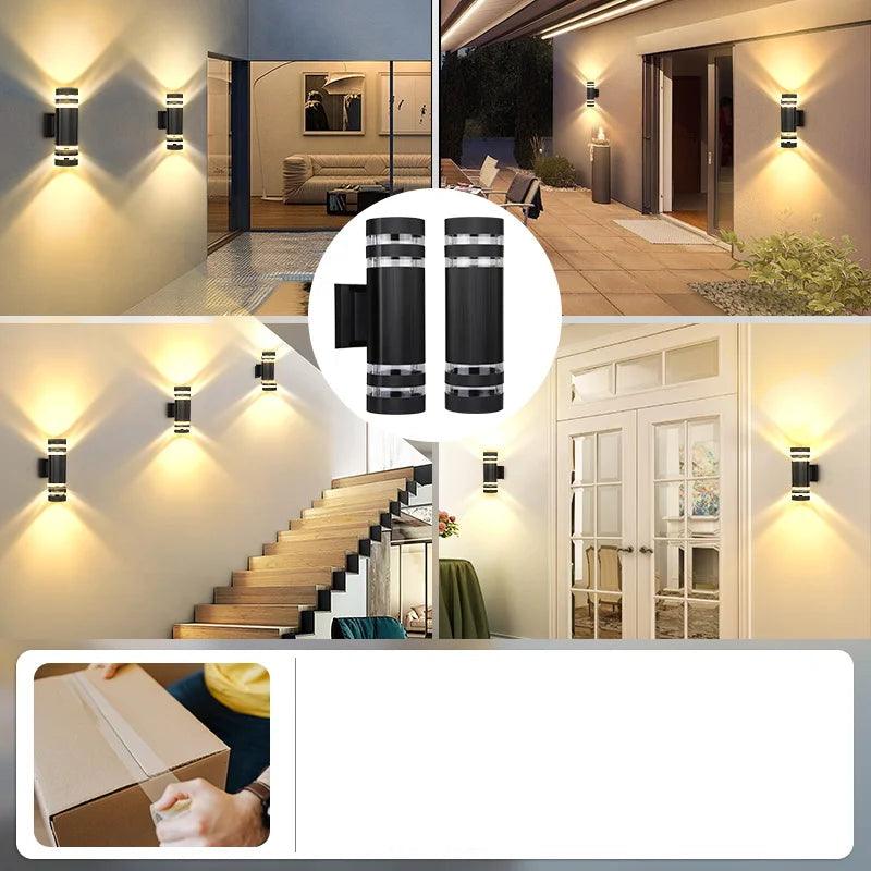 BowLift | LumiBloc LED outdoor wall light | Up & Down effect | E27 socket | IP65 waterproof | Modern design for garden & balcony