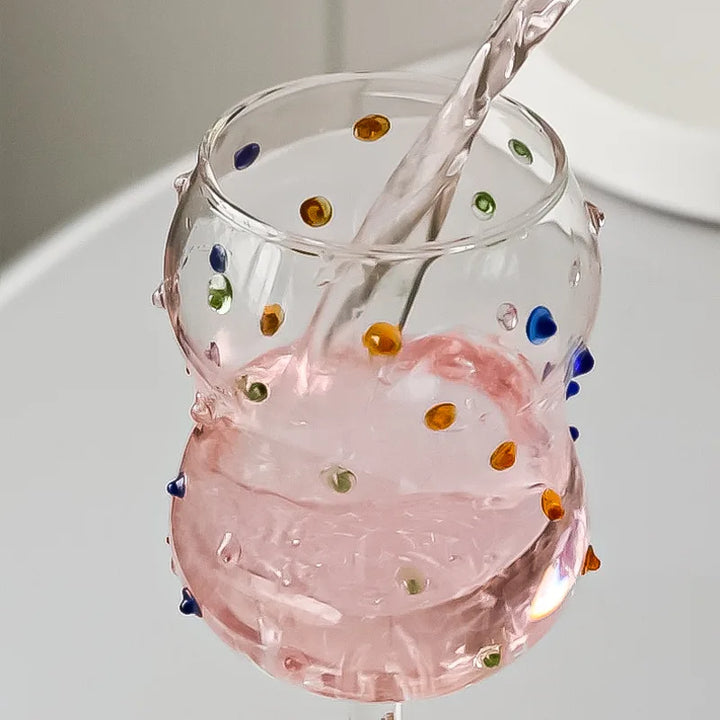BowLift | Colorful Dots Wine Glass