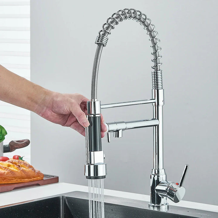 Faucet with Double Spout – High-Quality Faucet for Flexible Washing, Swivable, Ideal for Modern Kitchens, Easy to Clean and Simple Installation | Bowlift