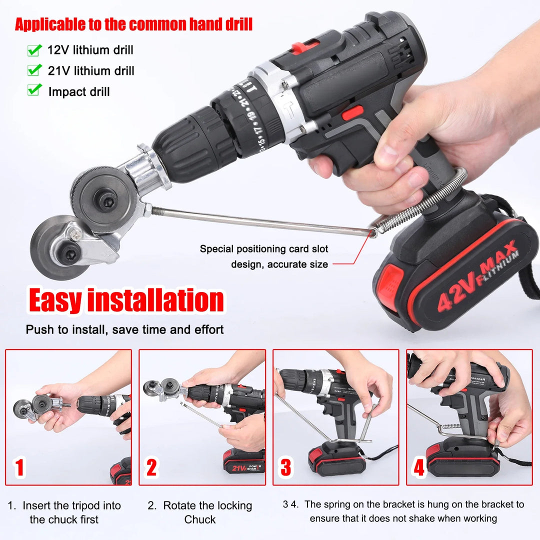BowLift | Double Headed Electric Drill Plate Cutter