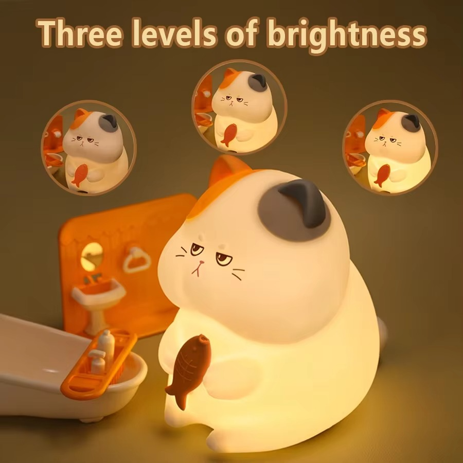 BowLift | Rechargeable Silicone Cat Night Light - Soft Touch Mood Lamp