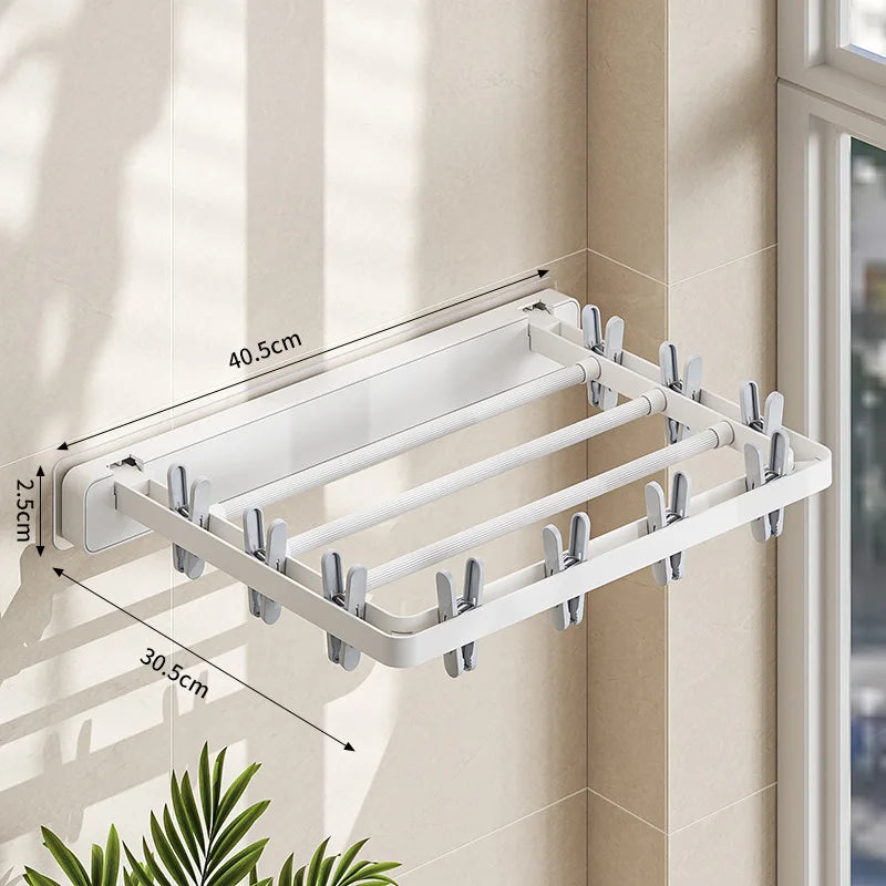 BowLift | Wall-Mounted Folding Dryer AeroFold | Space-Saving Clothes Dryer & Towel Holder | Windproof & Load-Bearing | Foldable