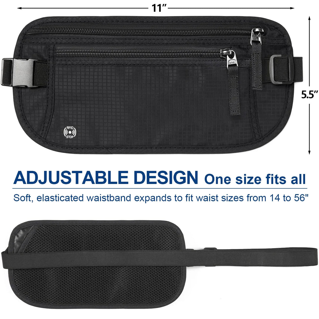 BowLift | SafeTraveler Waist Bag | RFID Protection | Hidden Security Pocket | For Men & Women