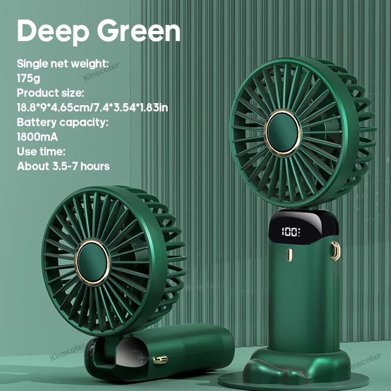 BowLift | AERIONIQ 3-in-1 Mini-Fan | LED Display | 5 Levels | Battery with Power Bank Function | Portable & Standable
