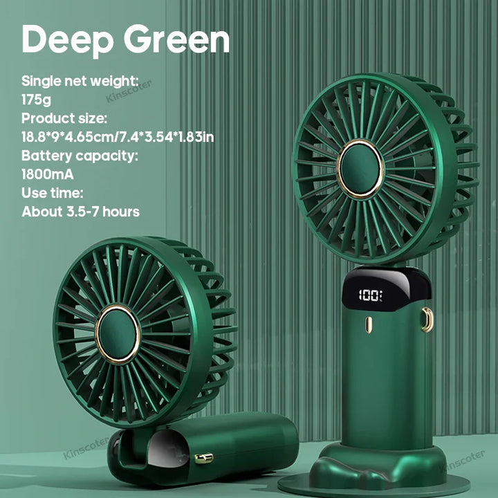 BowLift | AERIONIQ 3-in-1 Mini-Fan | LED Display | 5 Levels | Battery with Power Bank Function | Portable & Standable