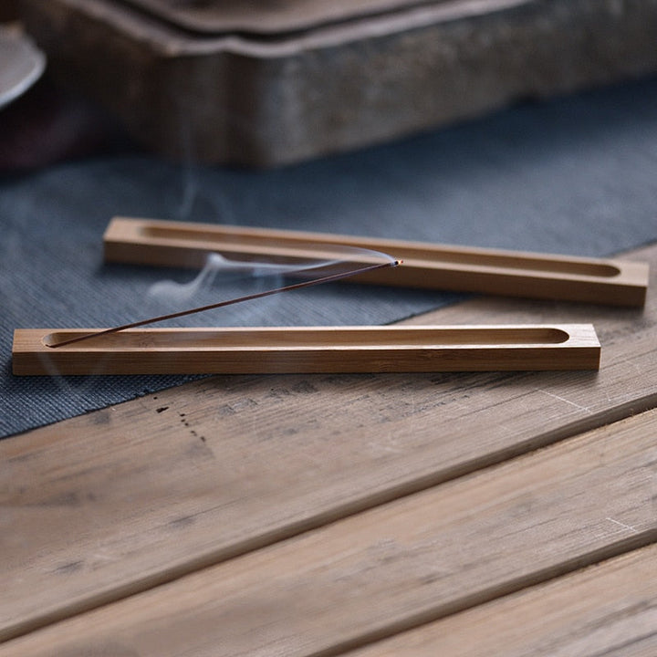 BowLift | Sandalwood Base Wood Incense Stick Holder - 23cm Line Incense Vessel for Home Decor and Aromatherapy