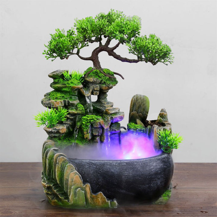 BowLift | ZenFlow Indoor Tabletop Fountain – LED Light Water Feature for Home, Office & Relaxation Décor