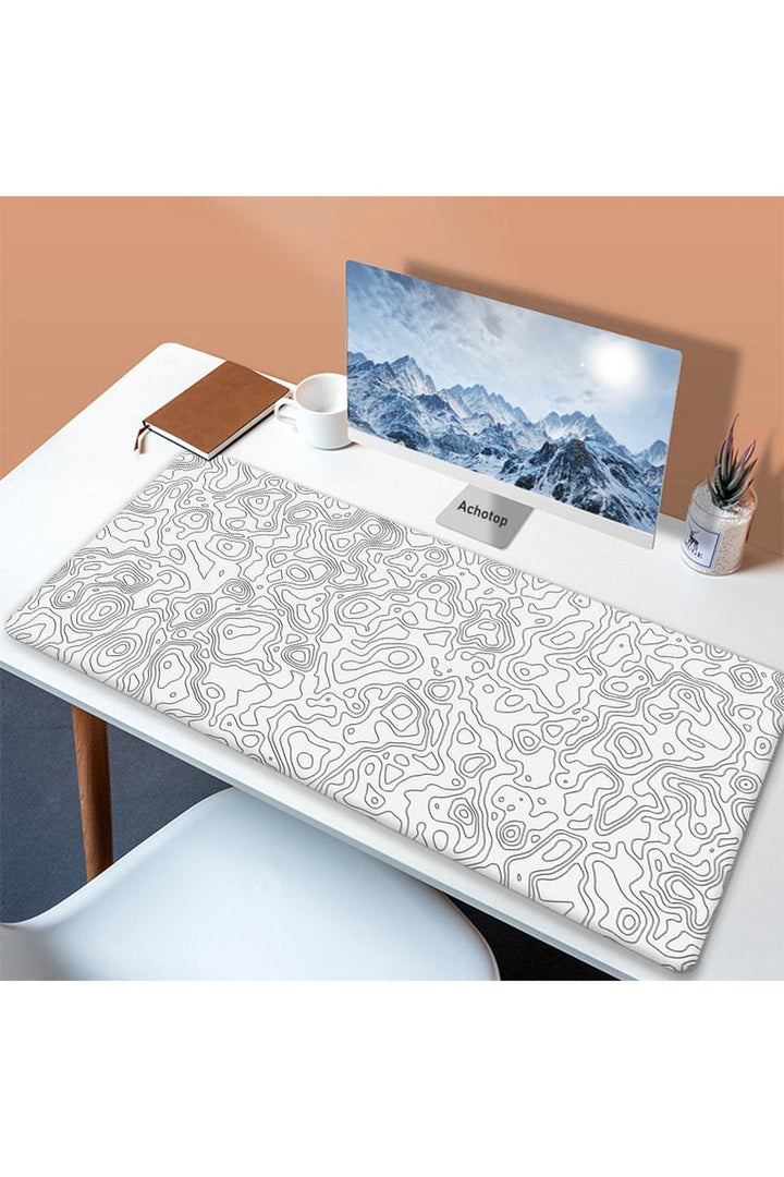 White Art Mouse Pad Desk Mat | Bowlift