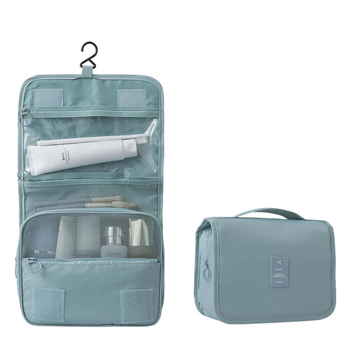 BowLift | Hanging Travel Toiletry Bag with 6 Pockets and Moisture Compartment Water Resistant Polyester