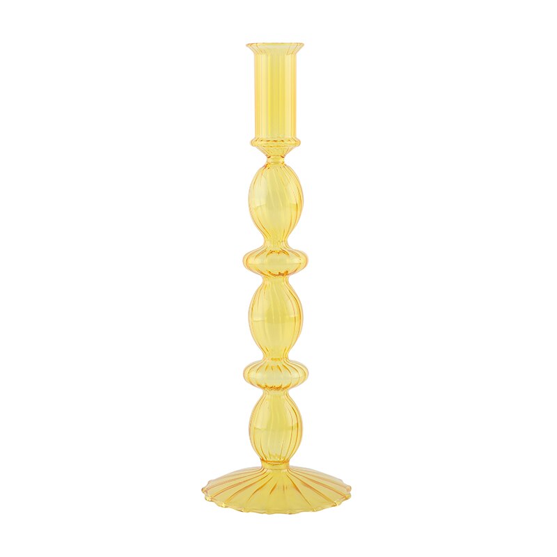 Ribbed Glass Candleholders - Pastel | Bowlift