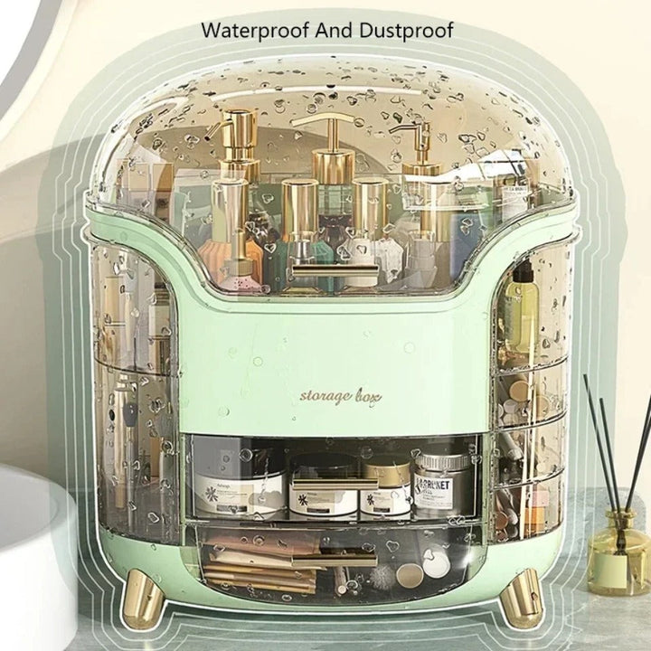 BowLift | Luxury Transparent Makeup Organizer with Sliding Doors and Drawers