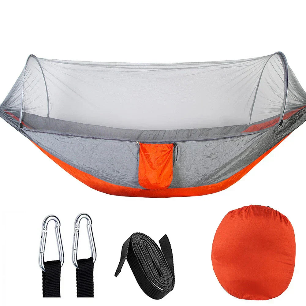 OutdoorRelax Hammock with Mosquito Net and Quick Release – 200 kg Load Capacity | Bowlift