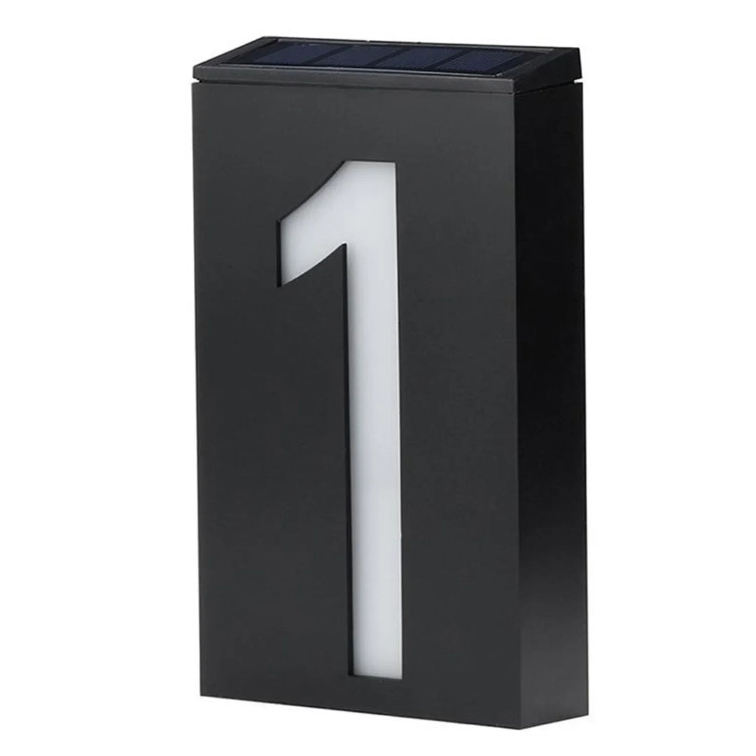 BowLift | Numelux Solar House Number Light | LED Illuminated | Weatherproof IP55 | Automatic Light in Darkness