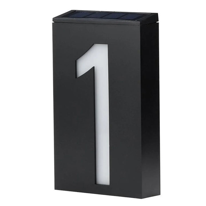 BowLift | Numelux Solar House Number Light | LED Illuminated | Weatherproof IP55 | Automatic Light in Darkness