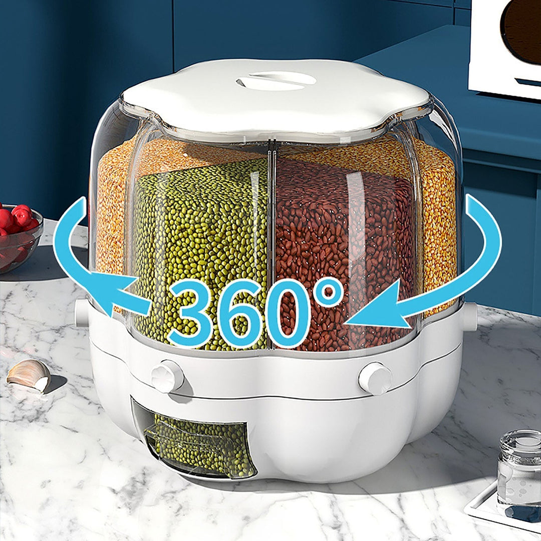 BowLift | 6-Grid Rotating Grain Storage Dispenser