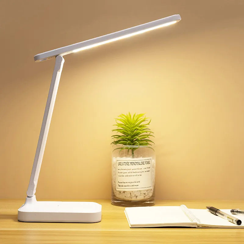 BowLift | 6000mAh rechargeable LED table lamp USB 3 color stepless dimmable desk lamp touch foldable eye-protecting reading night light