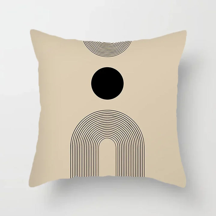 BowLift | Aurum Cushion Cover - Modern Black-White Cushion Cover with Abstract Art Print
