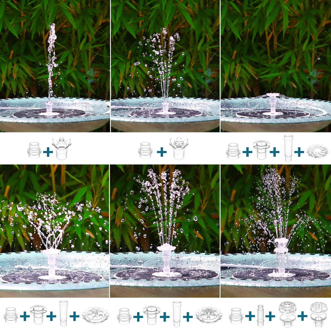 BowLift | Solavera Solar Fountain Pump 6.5W | With LED & 5000mAh Battery | 16 Nozzles | For Pond & Garden