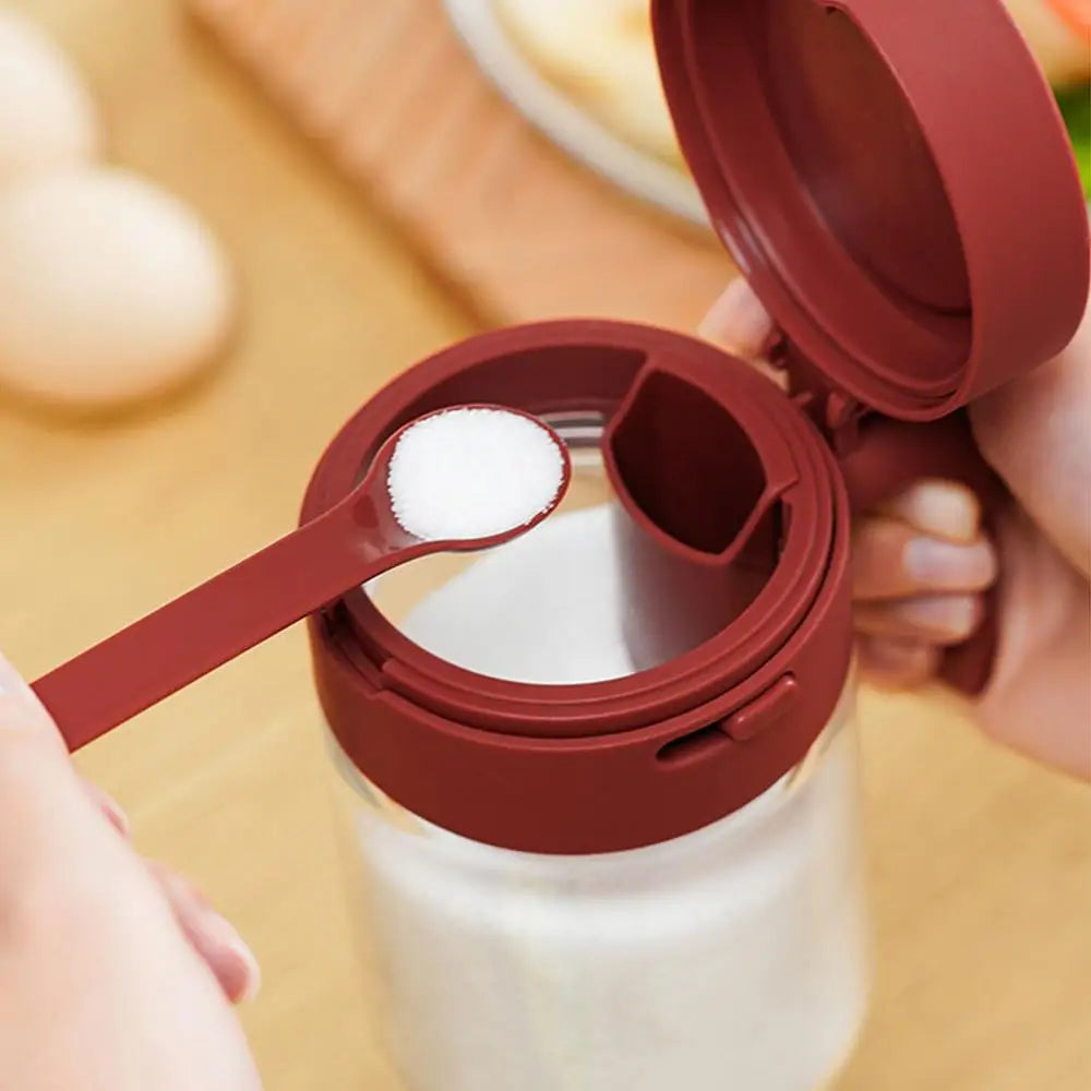 BowLift | Transparent Glass Lockable Airtight  Seasoning Jar with Spoon