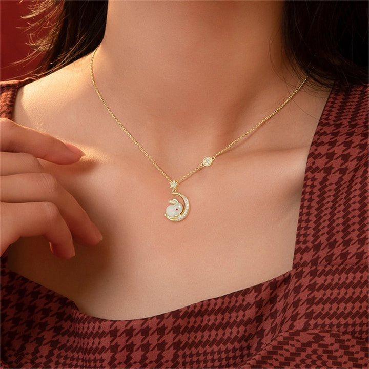 BowLift | Sparkling Bunny Moon Charm Necklace
