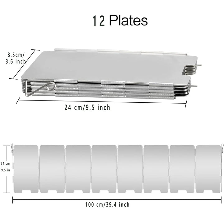 BowLift | WindShieldX Camping Windshield | Foldable & Ultralight | Stainless Steel | For Gas Cookers & Outdoor Cookers