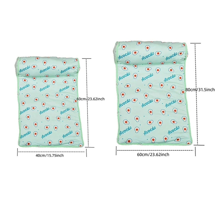 BowLift | Cooling Mat FrostTail for Dogs & Cats | With Headrest | Breathable & Washable | Non-slip & Comfortable