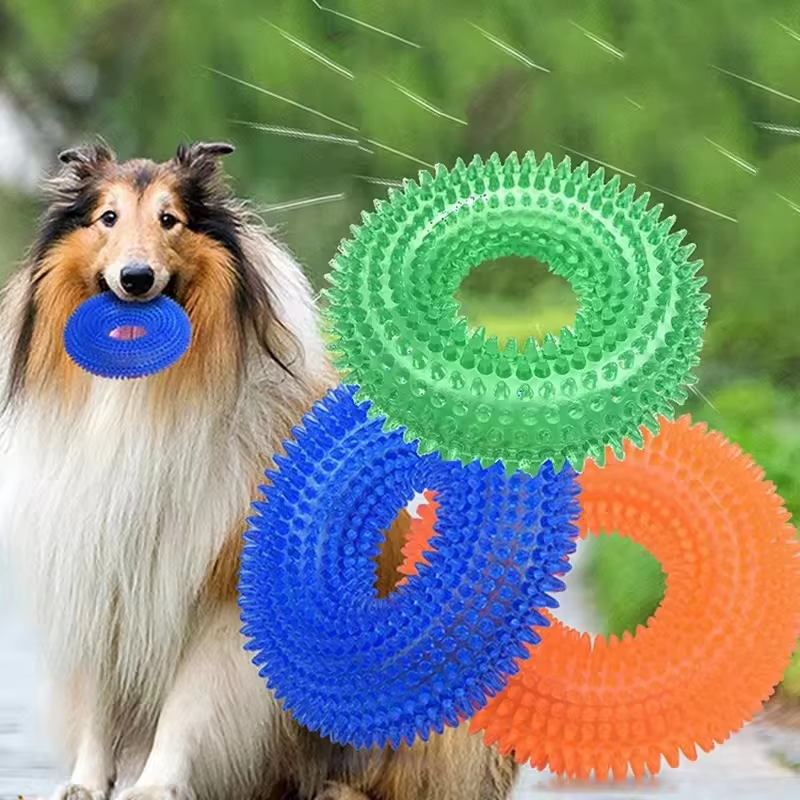 BowLift | Durable Interactive Squeaky Dog Training Ring - TPR Rubber Teeth Cleaner
