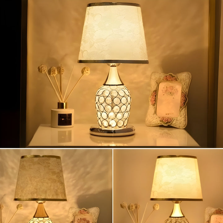 BowLift | Lustrelia Crystal Optic Table Lamp | LED Lighting & Touch Function | Elegant Play of Light | 220V | Plastic