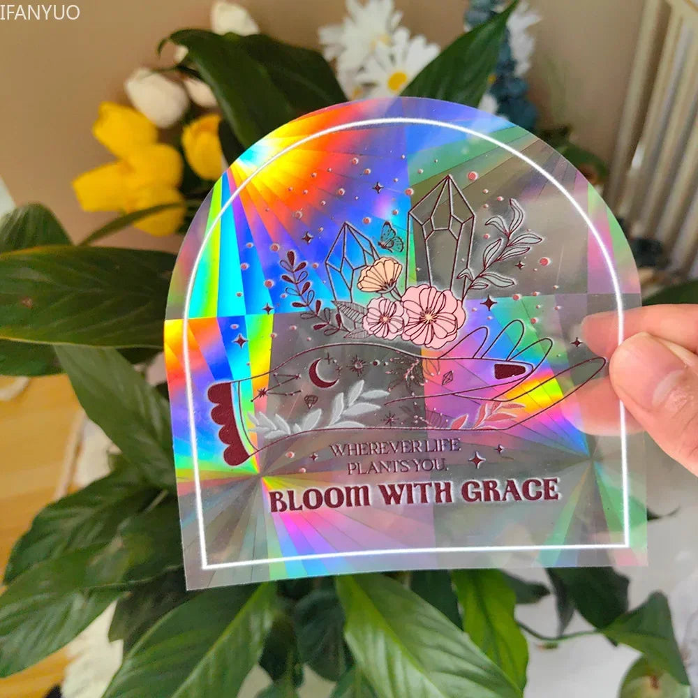 BowLift | SunGlow Window Sticker | 3D Rainbow Effect | Self-Adhesive & Reusable