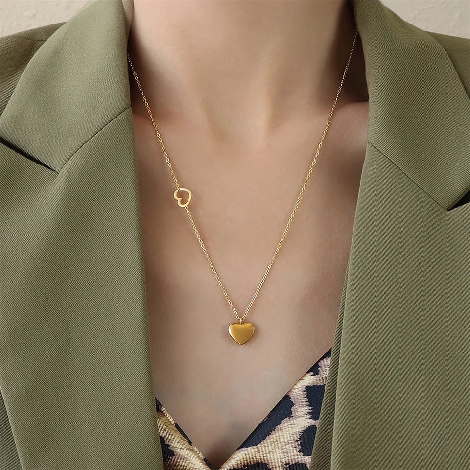 BowLift | Dainty Heart Accented Heart Pendant Necklace