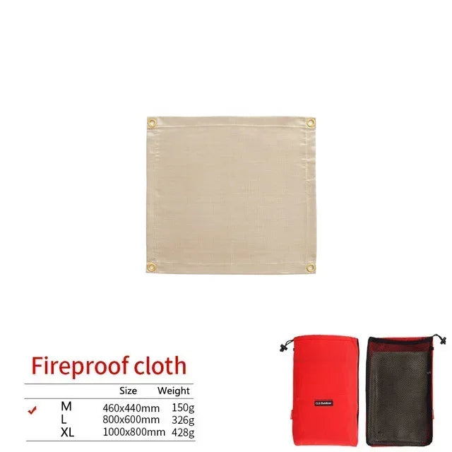 BowLift | CampVita Fire Protection Camping Mat | Heat Resistant & Fireproof | Ideal for Grill & Campfire | Fiberglass Beige
