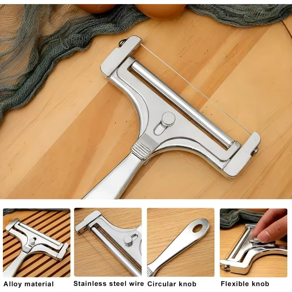 BowLift | Premium Stainless Steel Cheese Slicer with Adjustable Thickness & Extra Wires