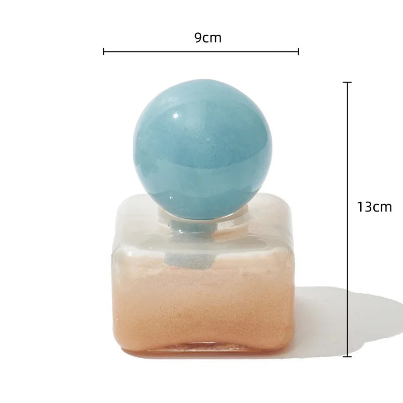 Geometric Sphere Glass Vase with Lid | Bowlift