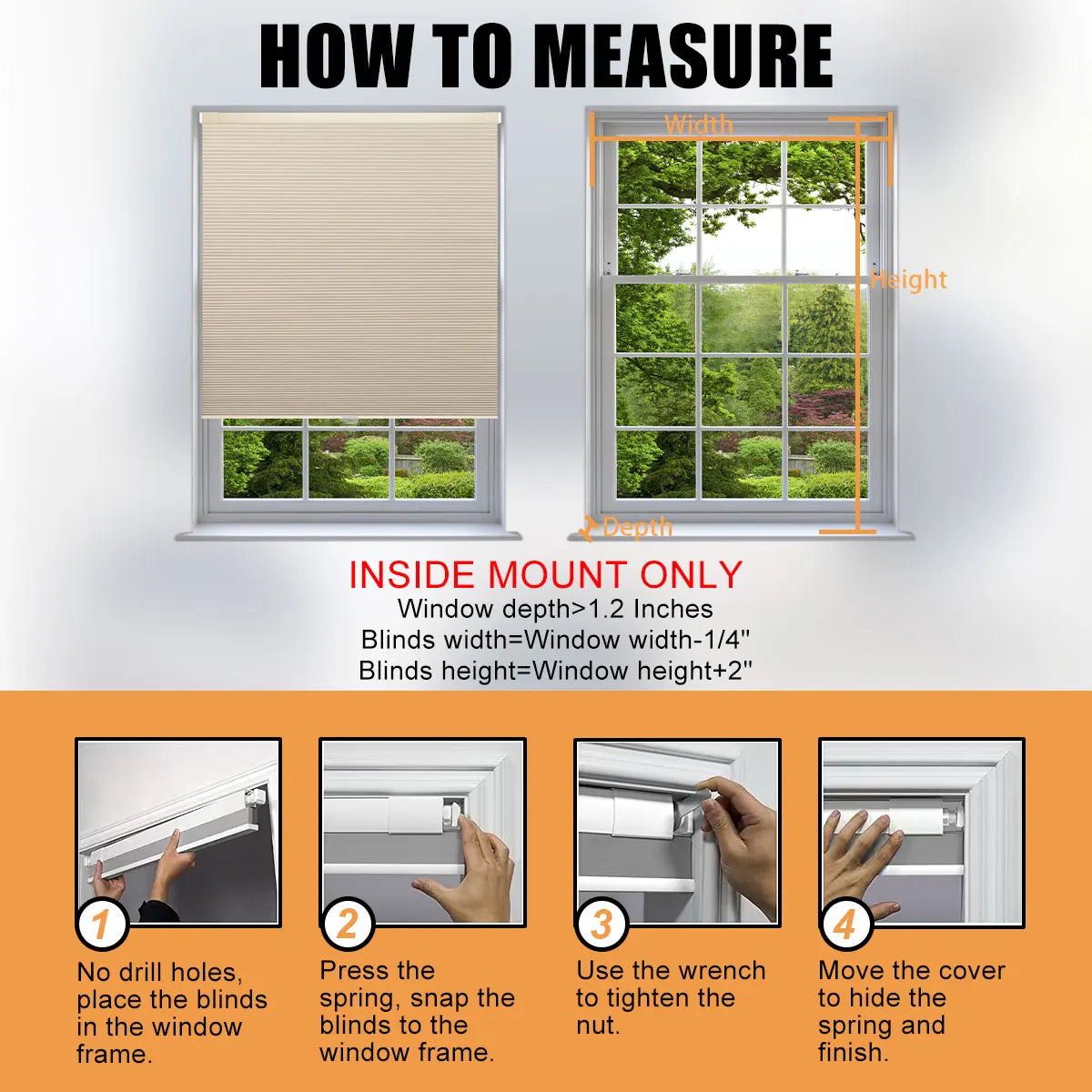 BowLift | Blackout No-Drill Cordless Honeycomb Blinds